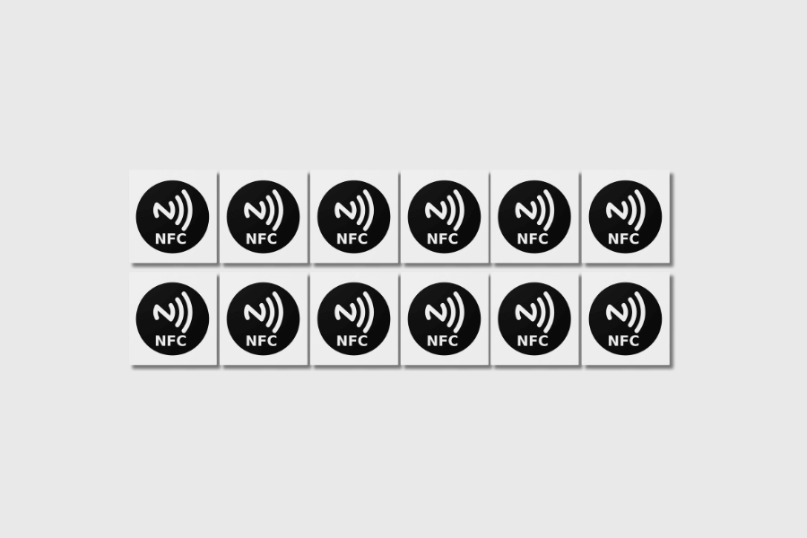 NFC-matrica NTAG213 fémre, fekete (12 darab)
