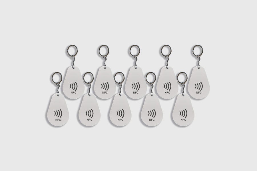 NFC kulcstartó, epoxi, NTAG213, fehér (10 darab)