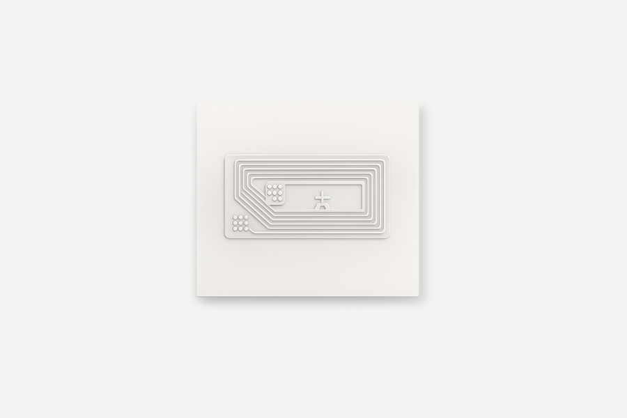 NFC matrica, négyzet alakú, NTAG213, átlátszó, 10x20 mm (10 darab)